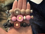 Daisy beadable metal keychains