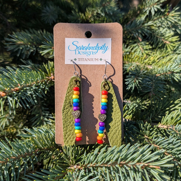 Handmade Leather Earrings - Titanium