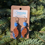 Handmade Leather Earrings - Titanium