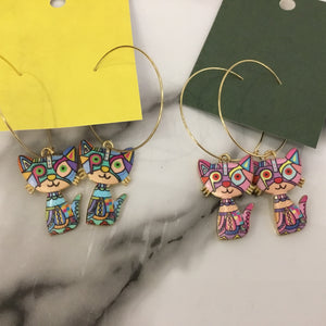 Cat Love Hoop Earring