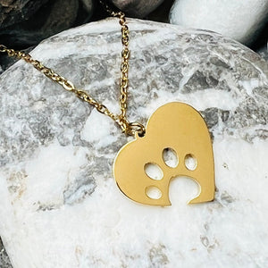 Stainless Steel Open Pet Paw Necklace