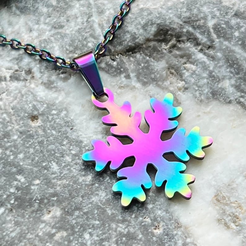 Snowflake Pendant Stainless Steel Necklace