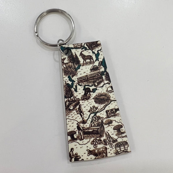 Saskatchewan MDF Wooden Keychains