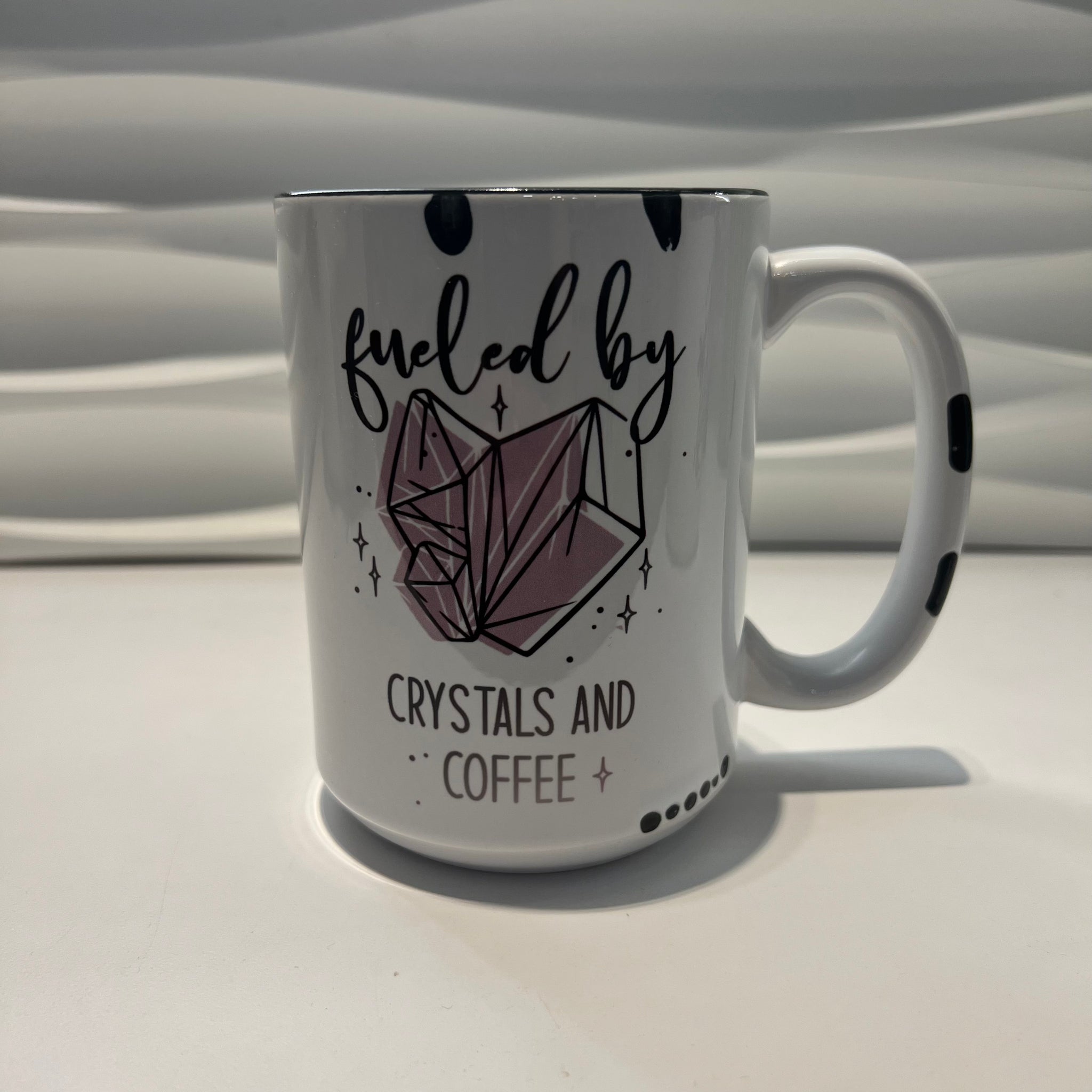 Fueled by Crystals and Coffee Farmhouse Mug