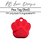 Personalized Paw Print Aluminum Pet Tag