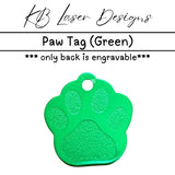 Personalized Paw Print Aluminum Pet Tag