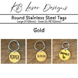 Personalized Single Stainless Steel Pet Tag