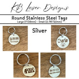Personalized Single Stainless Steel Pet Tag