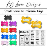 Personalized Small Bone Aluminum Pet Tag