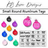 Personalized Small Round Aluminum Pet Tag