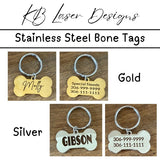 Personalized Stainless Steel Bone Pet Tag