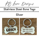 Personalized Stainless Steel Bone Pet Tag