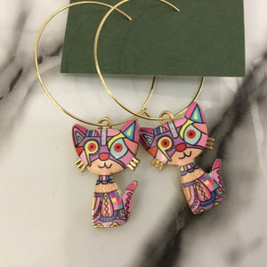 Cat Love Hoop Earring