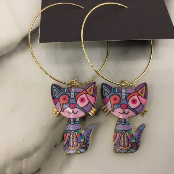 Cat Love Hoop Earring