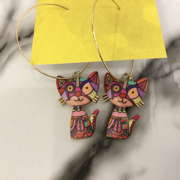 Cat Love Hoop Earring