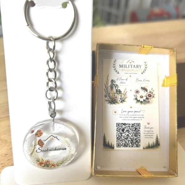 Saskatchewan Floral Keychain