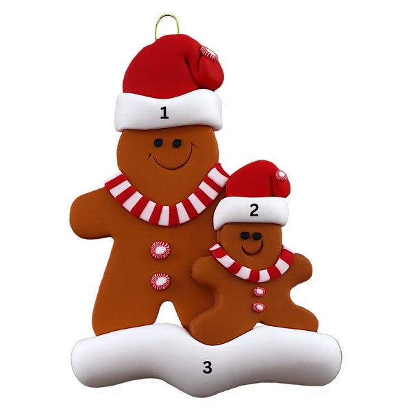 Single Parent Gingerbread Family Ornaments