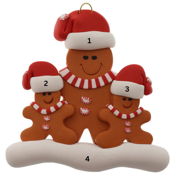 Single Parent Gingerbread Family Ornaments