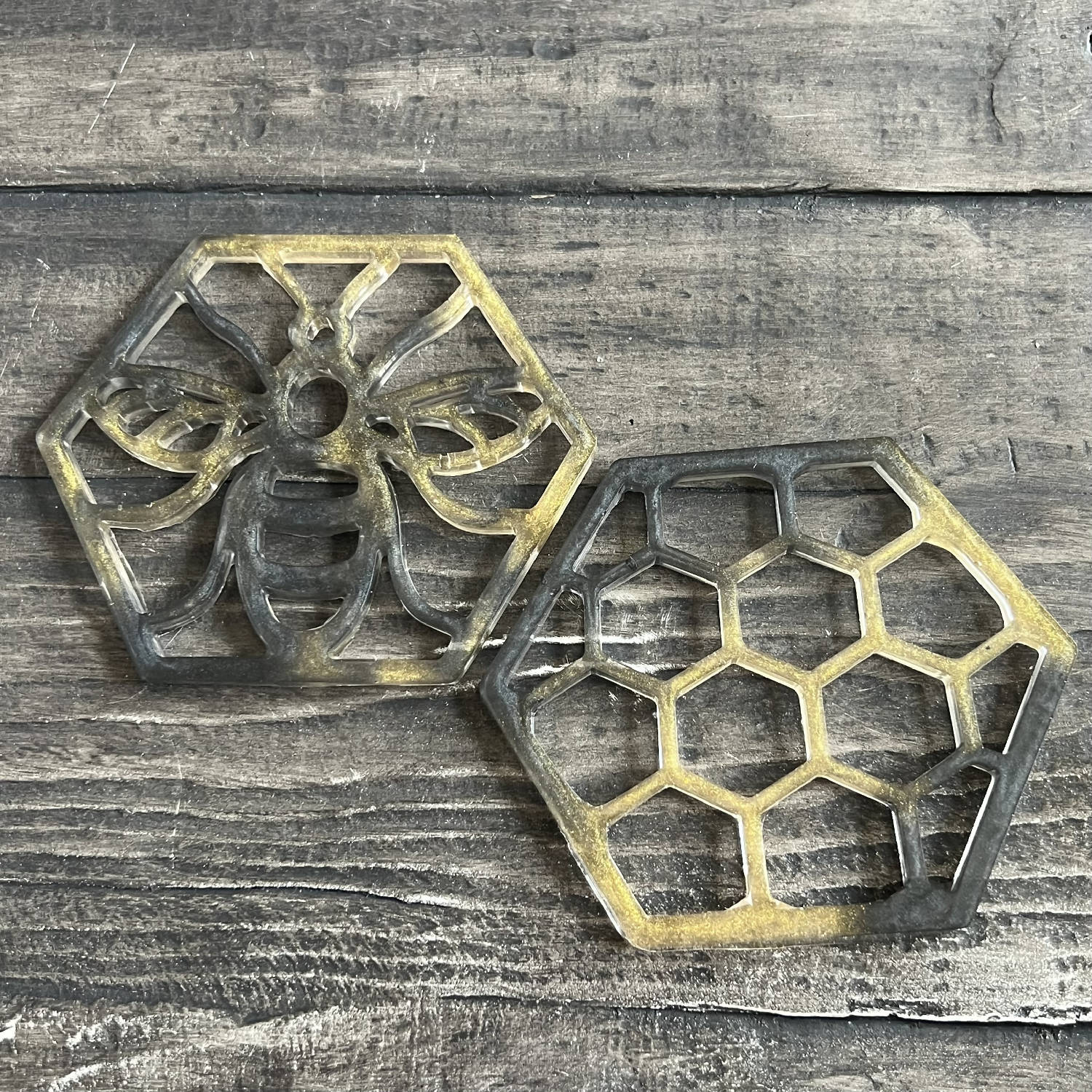 Bee Coaster Set, resin