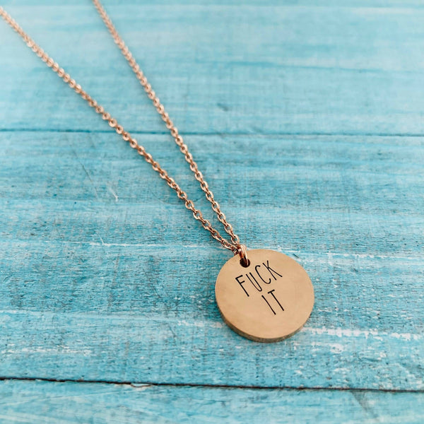 Stainless Steel Necklace - Fuck it