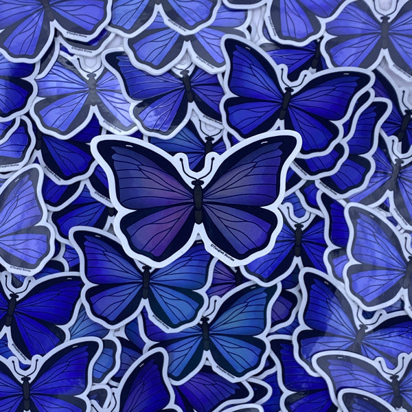 Blue Morpho Butterfly Waterproof Sticker