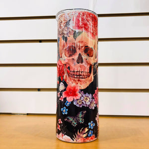 Rose Skull Tumbler - HandmadeSask