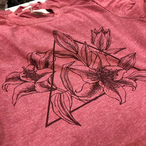 Red Prairie Lily Unisex Tee - HandmadeSask