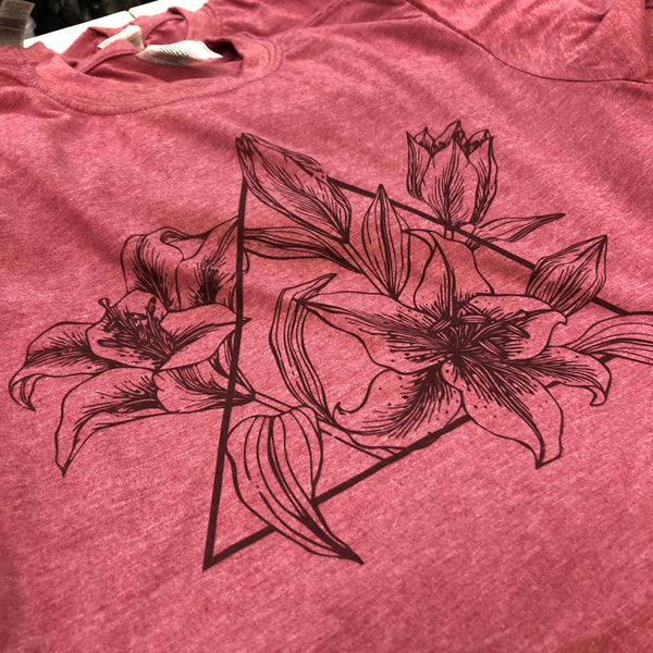 Red Prairie Lily Unisex Tee - HandmadeSask