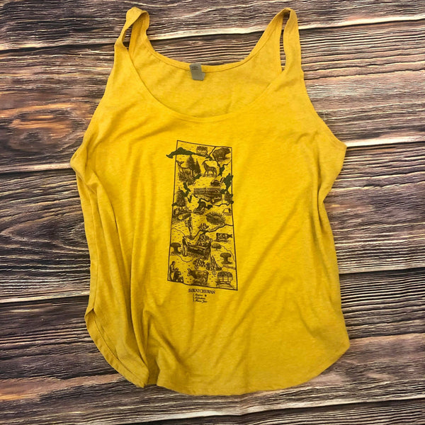 Saskatchewan Map Female Tank - HandmadeSask