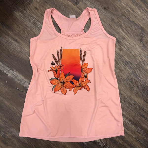 Pink Ladies Saskatchewan Sunset Tank - HandmadeSask