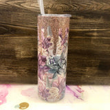 Shimmering Flower Tumbler - HandmadeSask