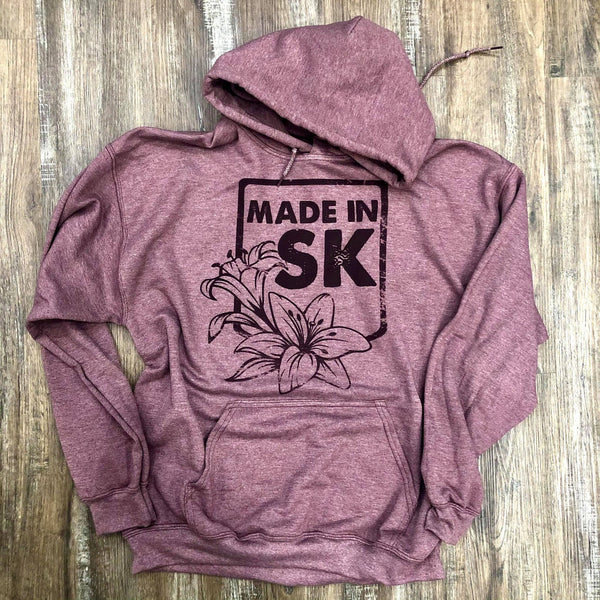 Maroon Made in SK Unisex Bunnyhug - HandmadeSask