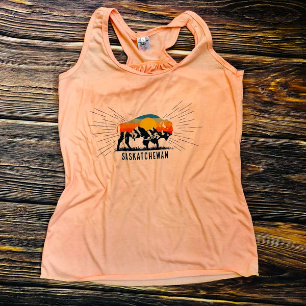 Peach Saskatchewan Bison Tank - HandmadeSask