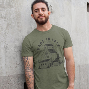 Green Made in Sask Grain Unisex Tee - HandmadeSask