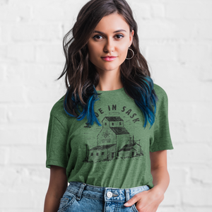 Forest Green Made in Sask Grain Unisex Tee