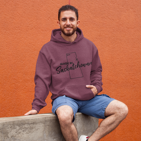 Maroon Made in Saskatchewan Outline Bunnyhug