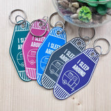 I Sleep Around Motel Keychain