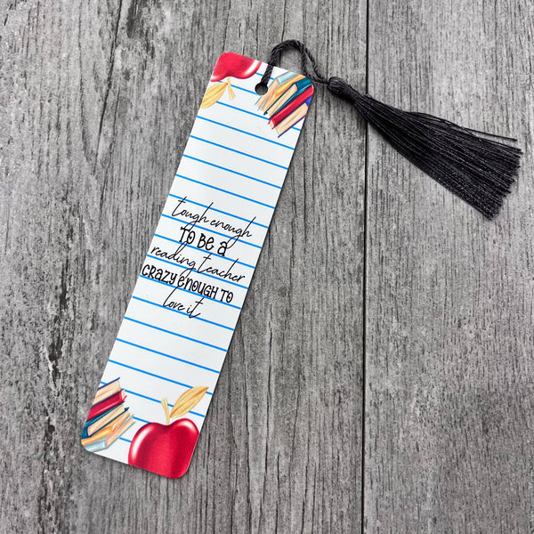 Tough Enough Teacher Metal Bookmark