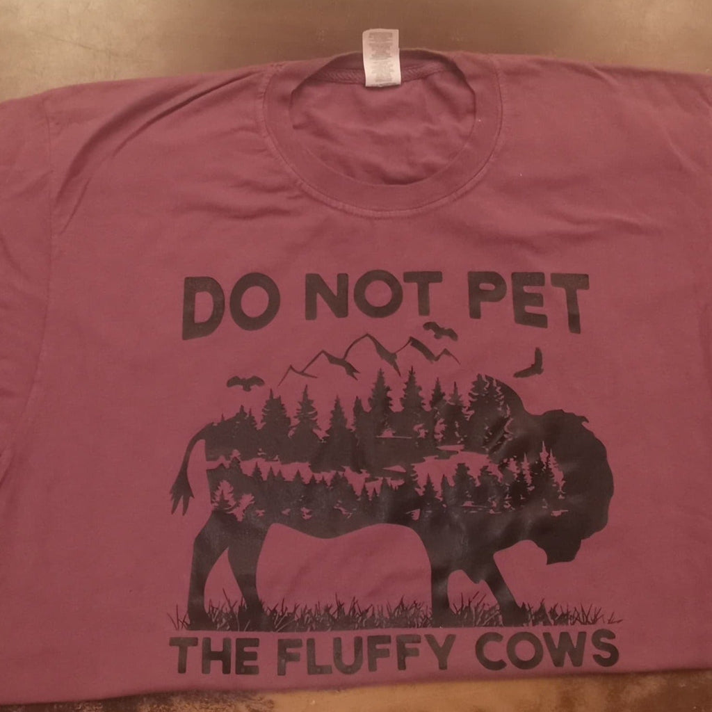 Maroon Don't Pet the Fluffy Cows Unisex Tee