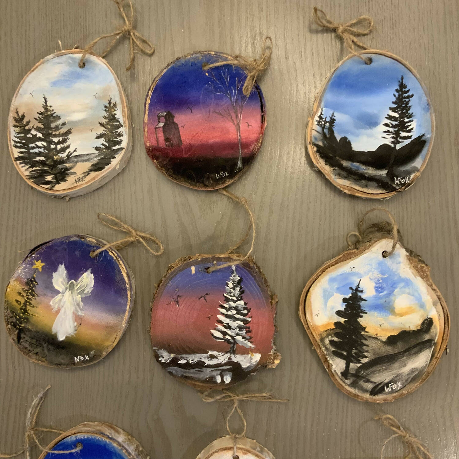 Handpainted wooden decorations