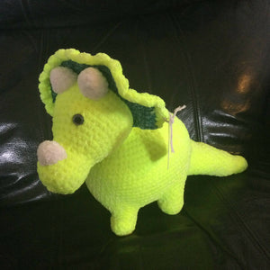 Neon Green triceratops plush dino