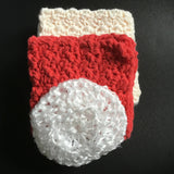 2 Cotton dish cloths with nylon scrubbie