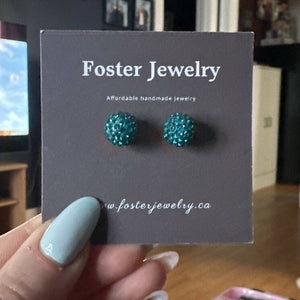 10mm Pave Ball Earrings
