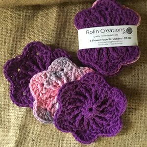 3 Flower Face Scrubbers