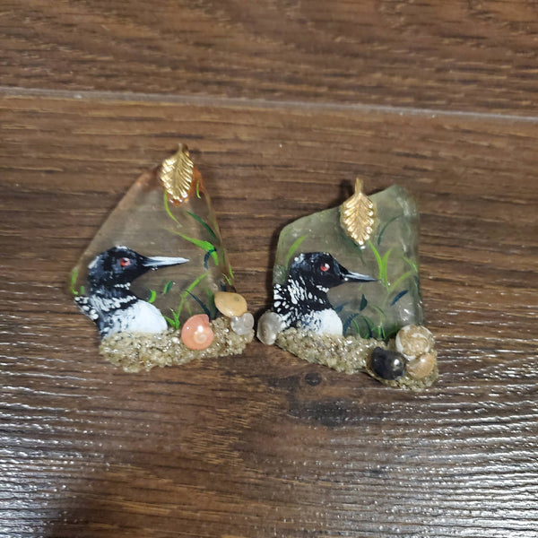 Assorted Painted Glass Necklaces with seashells