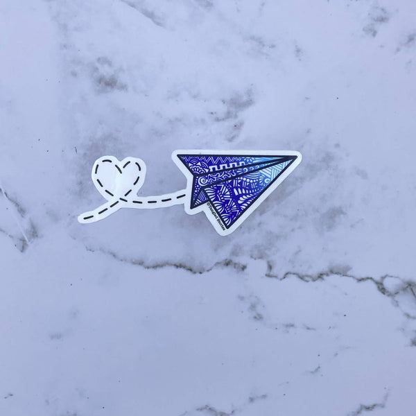 Origami Plane Waterproof Stickers