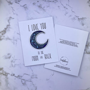 To The Moon and Back Stickard (Greeting Card with Sticker)