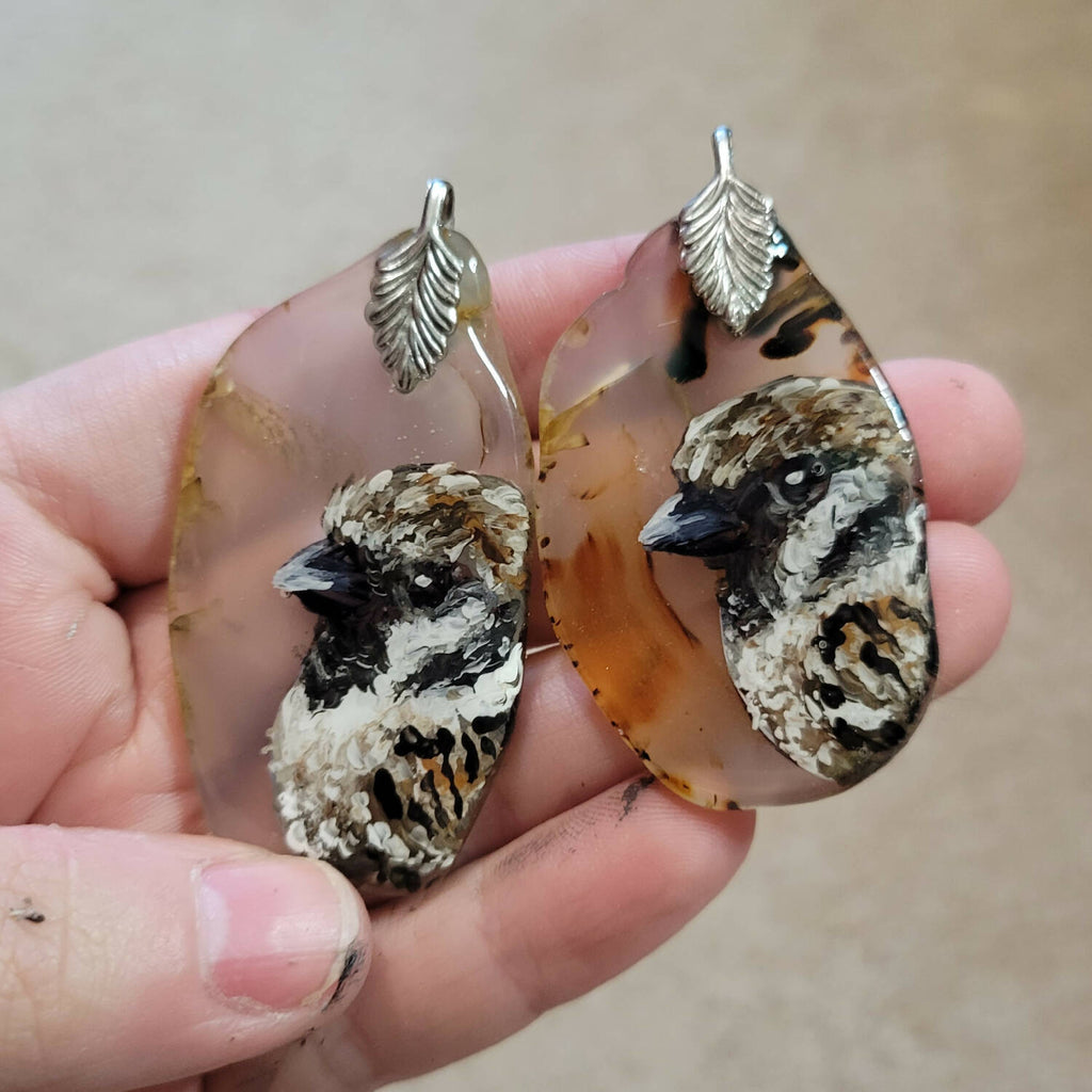 Necklace - Sparrow on Agate