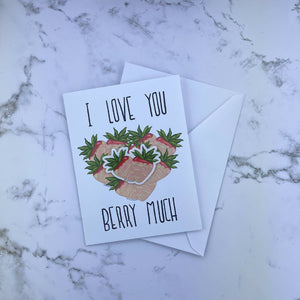 ILY Berry Much Stickard (Greeting Card with Sticker)