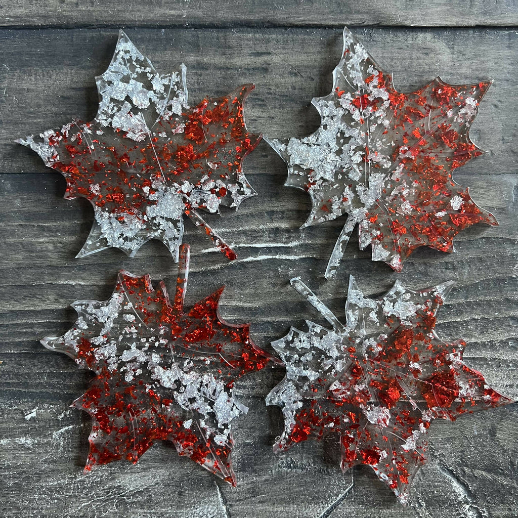 Maple Leaf Coaster Set, resin